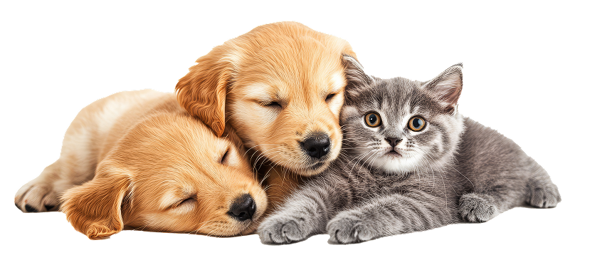Puppy and kitten
